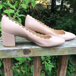 CHLOE/ Lauren scalloped heels. Blush Sz 37.5
